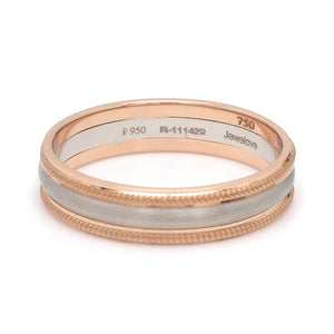 Milgrain Edge Platinum & Rose Gold Couple Rings JL PT 636-A