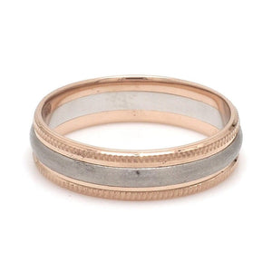 Milgrain Edge Platinum & Rose Gold Couple Rings JL PT 636-A