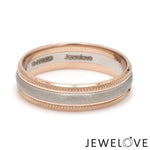 Load image into Gallery viewer, Milgrain Edge Platinum &amp; Rose Gold Couple Rings JL PT 636-A
