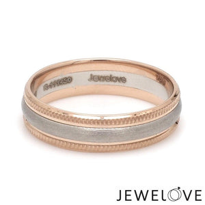 Milgrain Edge Platinum & Rose Gold Couple Rings JL PT 636-A