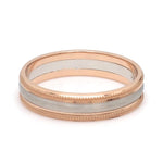 Load image into Gallery viewer, Milgrain Edge Platinum &amp; Rose Gold Couple Rings JL PT 636-A
