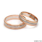 Load image into Gallery viewer, Milgrain Edge Platinum &amp; Rose Gold Couple Rings JL PT 636-A
