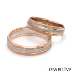 Load image into Gallery viewer, Milgrain Edge Platinum &amp; Rose Gold Couple Rings JL PT 636-A
