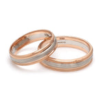 Load image into Gallery viewer, Milgrain Edge Platinum &amp; Rose Gold Couple Rings JL PT 636-A
