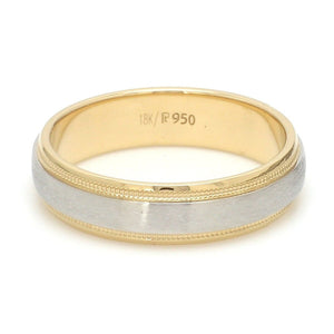 Milgrain Edge Platinum & Yellow Gold Couple Rings JL PT 636