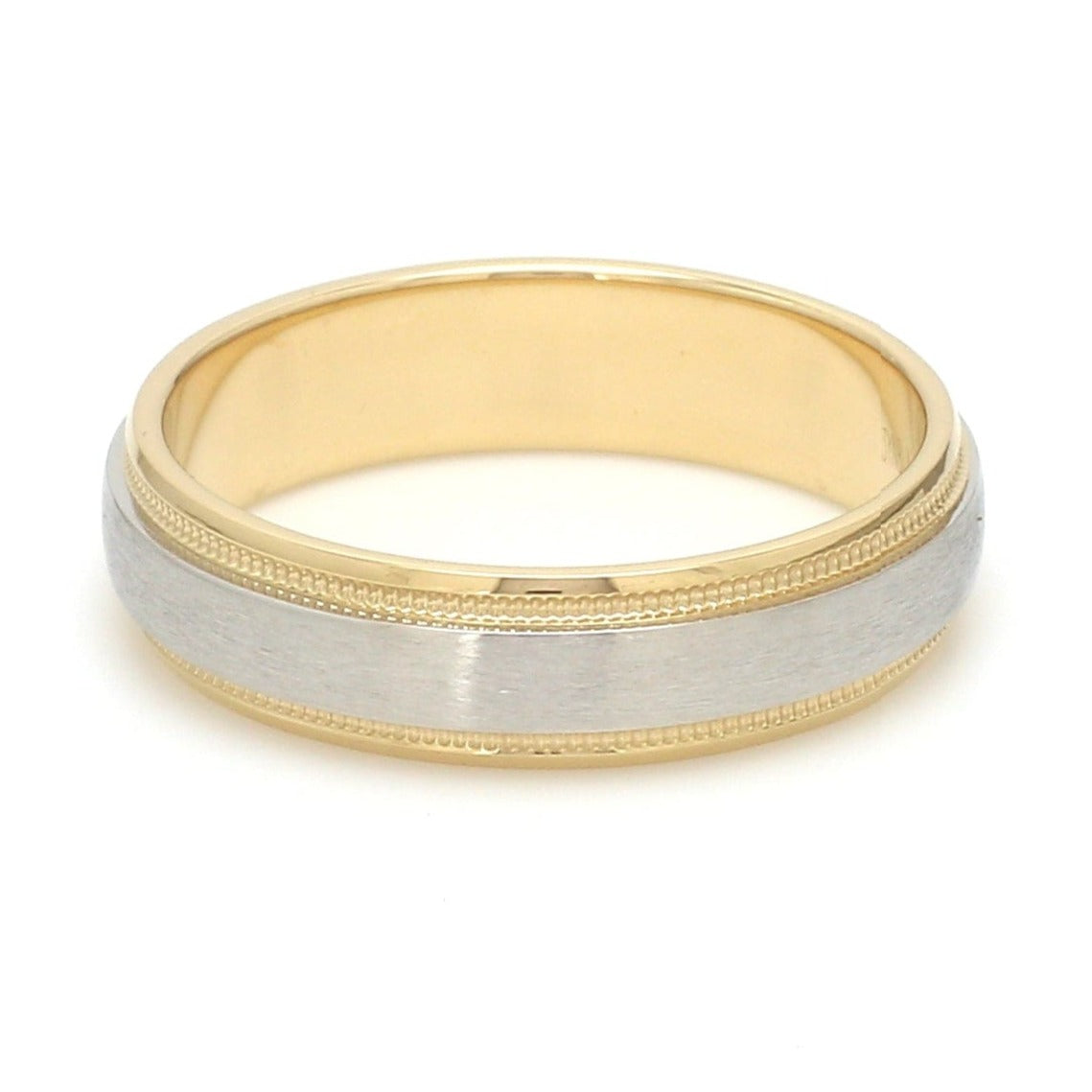 Milgrain Edge Platinum & Yellow Gold Couple Rings JL PT 636