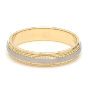 Milgrain Edge Platinum & Yellow Gold Couple Rings JL PT 636