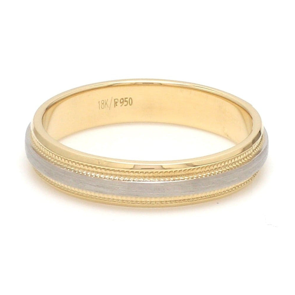 Milgrain Edge Platinum & Yellow Gold Couple Rings JL PT 636