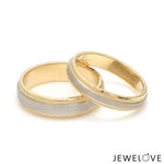 Load image into Gallery viewer, Milgrain Edge Platinum &amp; Yellow Gold Couple Rings JL PT 636
