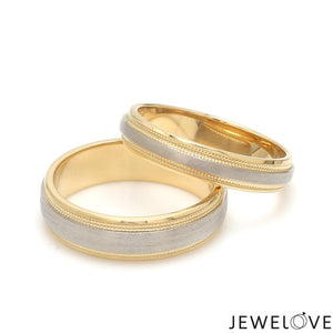 Milgrain Edge Platinum & Yellow Gold Couple Rings JL PT 636