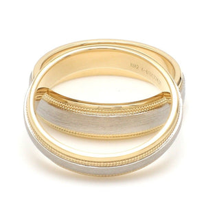 Milgrain Edge Platinum & Yellow Gold Couple Rings JL PT 636