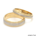 Load image into Gallery viewer, Milgrain Edge Platinum &amp; Yellow Gold Couple Rings JL PT 636
