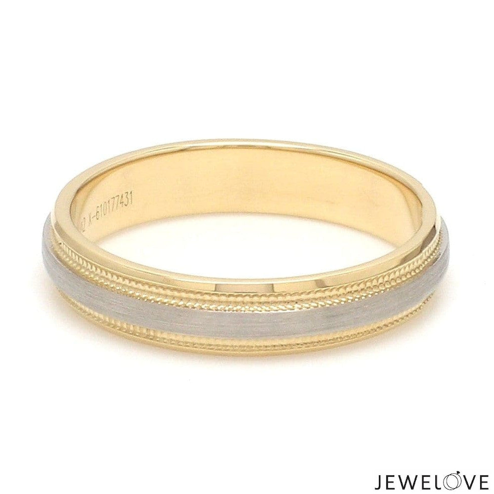 Milgrain Edge Platinum & Yellow Gold Couple Rings JL PT 636