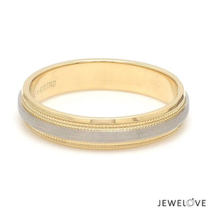 Milgrain Edge Platinum & Yellow Gold Couple Rings JL PT 636