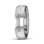 Load image into Gallery viewer, Milgrain Platinum Wedding Ring with Diamonds JL PT 6763
