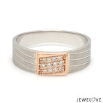 Load image into Gallery viewer, Parallel Paths Platinum Couple Rings with Rose Gold &amp; Diamonds JL PT 966
