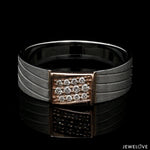 Load image into Gallery viewer, Parallel Paths Platinum Couple Rings with Rose Gold &amp; Diamonds JL PT 966
