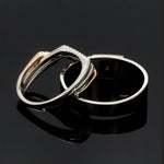 Load image into Gallery viewer, Parallel Paths Platinum Couple Rings with Rose Gold &amp; Diamonds JL PT 966
