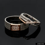 Load image into Gallery viewer, Parallel Paths Platinum Couple Rings with Rose Gold &amp; Diamonds JL PT 966
