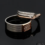 Load image into Gallery viewer, Parallel Paths Platinum Couple Rings with Rose Gold &amp; Diamonds JL PT 966
