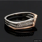 Load image into Gallery viewer, Parallel Paths Platinum Couple Rings with Rose Gold &amp; Diamonds JL PT 966
