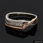 Load image into Gallery viewer, Parallel Paths Platinum Couple Rings with Rose Gold &amp; Diamonds JL PT 966
