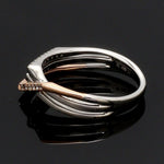 Load image into Gallery viewer, Parallel Paths Platinum Couple Rings with Rose Gold &amp; Diamonds JL PT 966
