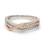 Load image into Gallery viewer, Parallel Paths Platinum Couple Rings with Rose Gold &amp; Diamonds JL PT 966
