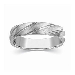 Plain Platinum Ring for Men with Grooves JL PT 293