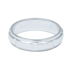 Plain Platinum Ring for Men with Raised Sections JL PT 494