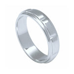 Load image into Gallery viewer, Plain Platinum Ring for Men with Raised Sections JL PT 494
