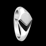 Load image into Gallery viewer, Plain Platinum Ring with Black Enamel for Men JL PT 1319   Jewelove.US
