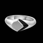 Load image into Gallery viewer, Plain Platinum Ring with Black Enamel for Men JL PT 1319   Jewelove.US
