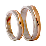 Load image into Gallery viewer, Plain Platinum &amp; Rose Gold Couple Rings with a Wave JL PT 403
