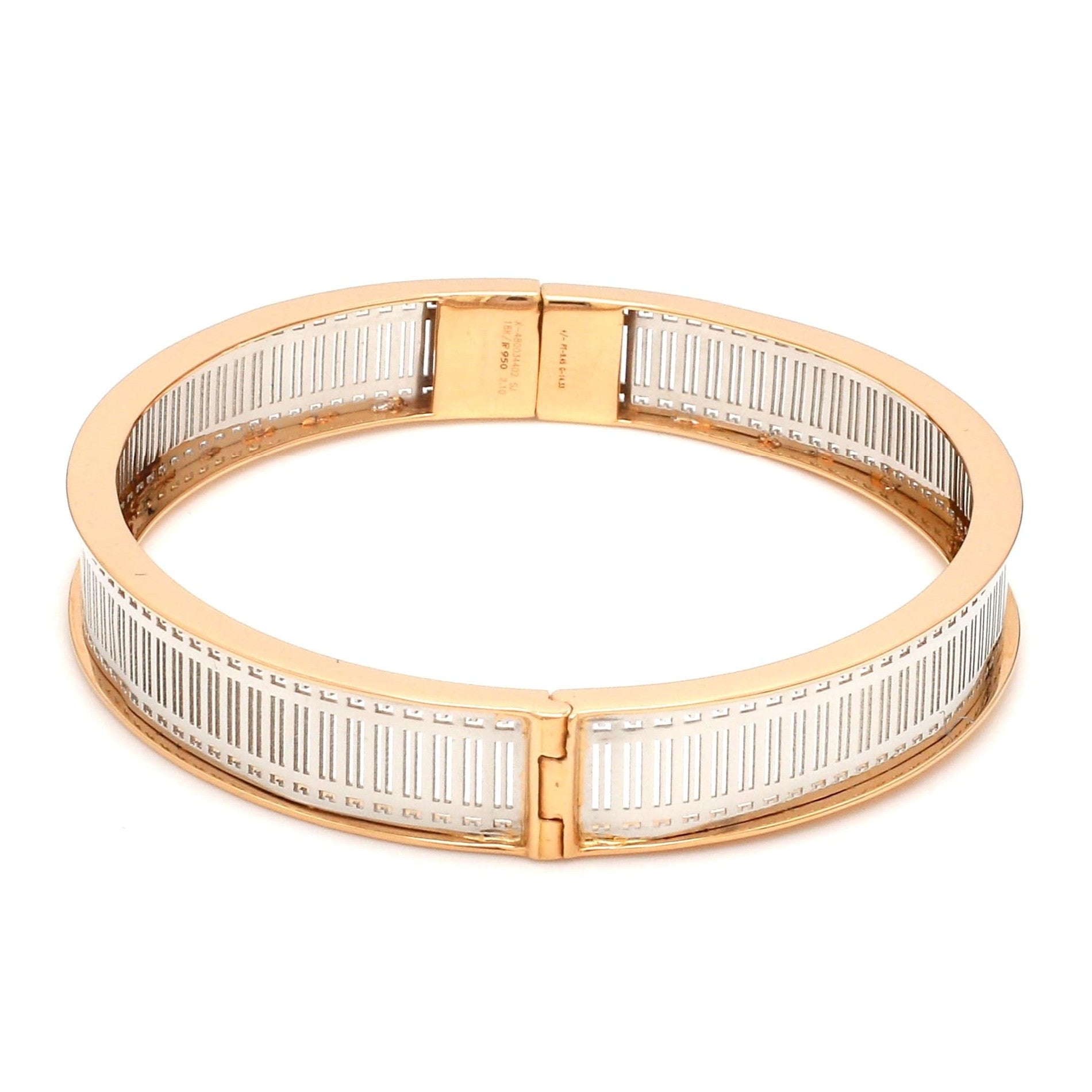 Platinum & 18K Rose Gold Bracelet for Men JL PTB 1221