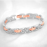 Load image into Gallery viewer, Platinum &amp; Rose Gold Bracelet for Men JL PTB 0377
