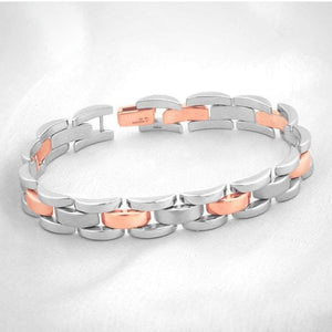 Platinum & Rose Gold Bracelet for Men JL PTB 0377