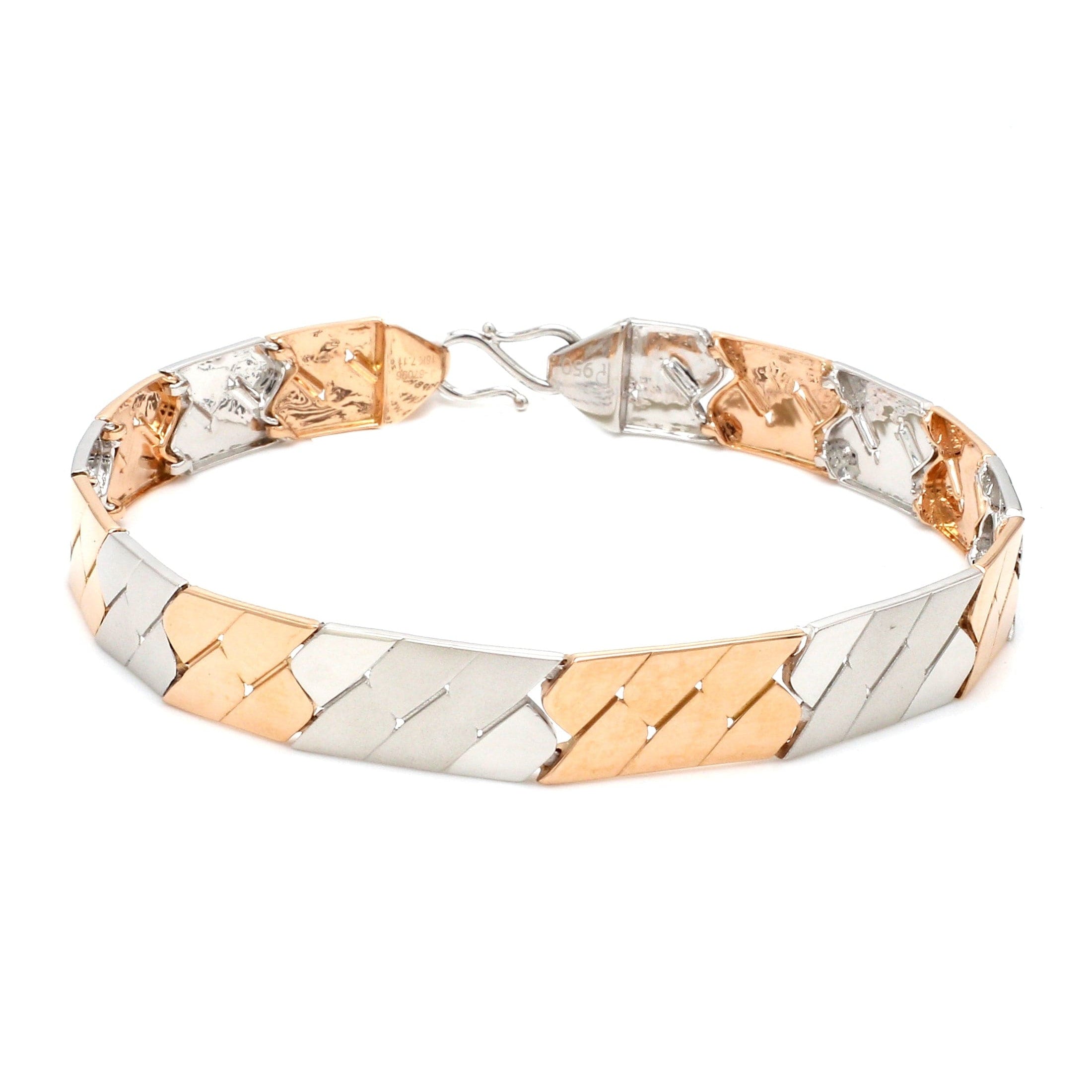 Platinum and Rose Gold Bracelet for Men JL PTB 778