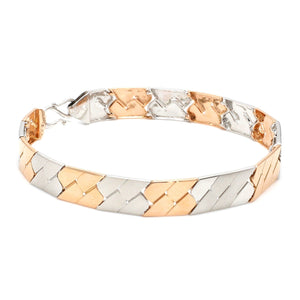 Platinum and Rose Gold Bracelet for Men JL PTB 778