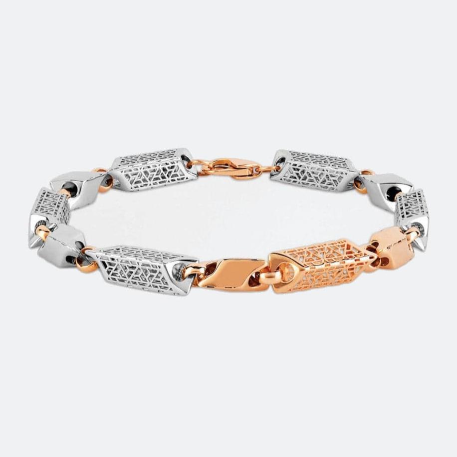 Platinum and Rose Gold Bracelet for Men JL PTB 838