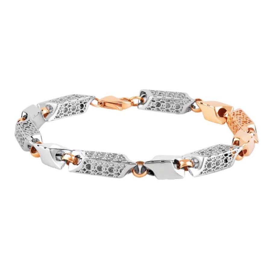 Platinum and Rose Gold Bracelet for Men JL PTB 839