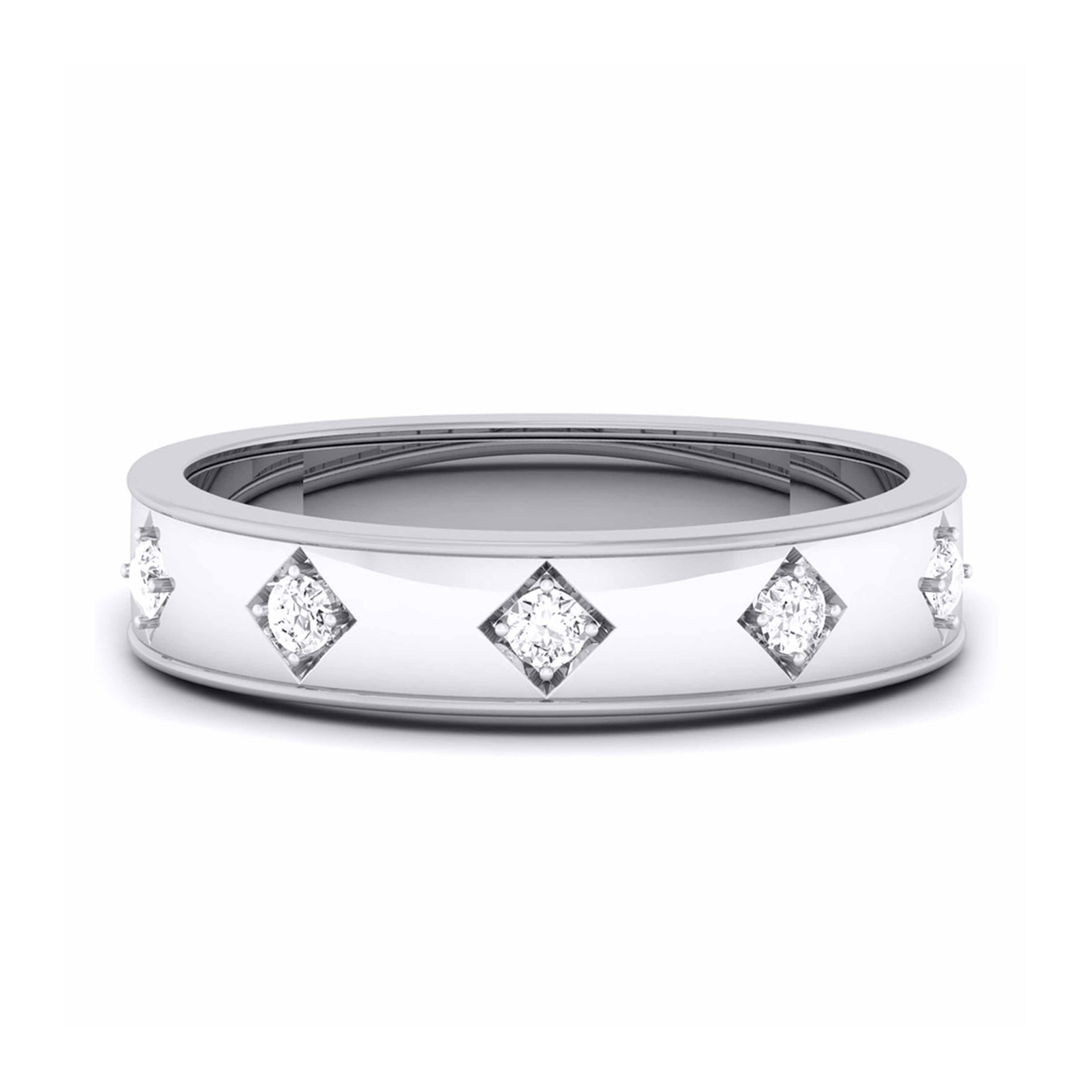 Platinum Band for Men with 5 Diamonds JL PT 5851