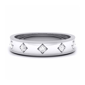 Platinum Band for Men with 5 Diamonds JL PT 5851