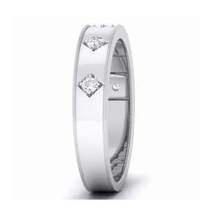 Platinum Band for Men with 5 Diamonds JL PT 5851