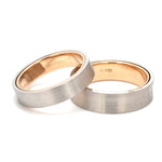 Load image into Gallery viewer, Platinum Band with Rose Gold Base &amp; Matte Finish JL PT 637
