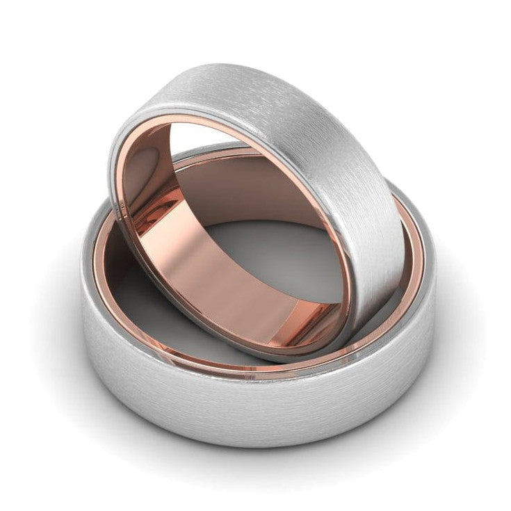 Platinum Band with Rose Gold Base & Matte Finish JL PT 637