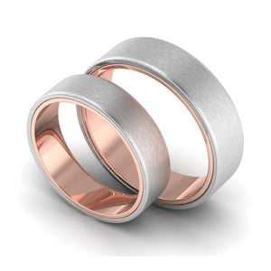 Platinum Band with Rose Gold Base & Matte Finish JL PT 637