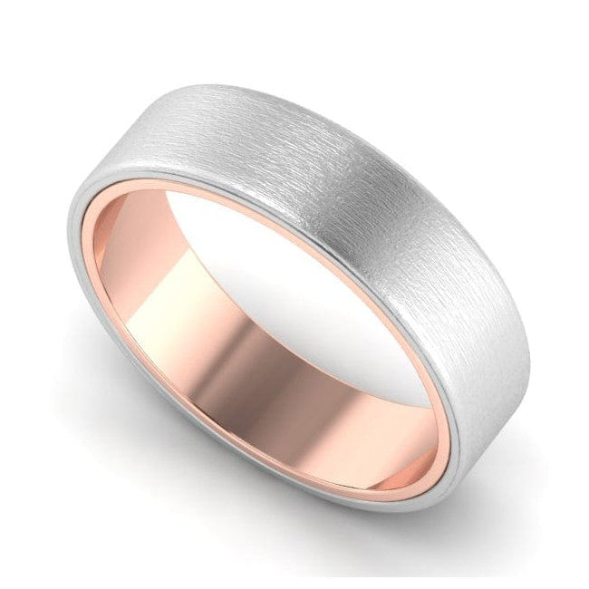 Platinum Band with Rose Gold Base & Matte Finish JL PT 637