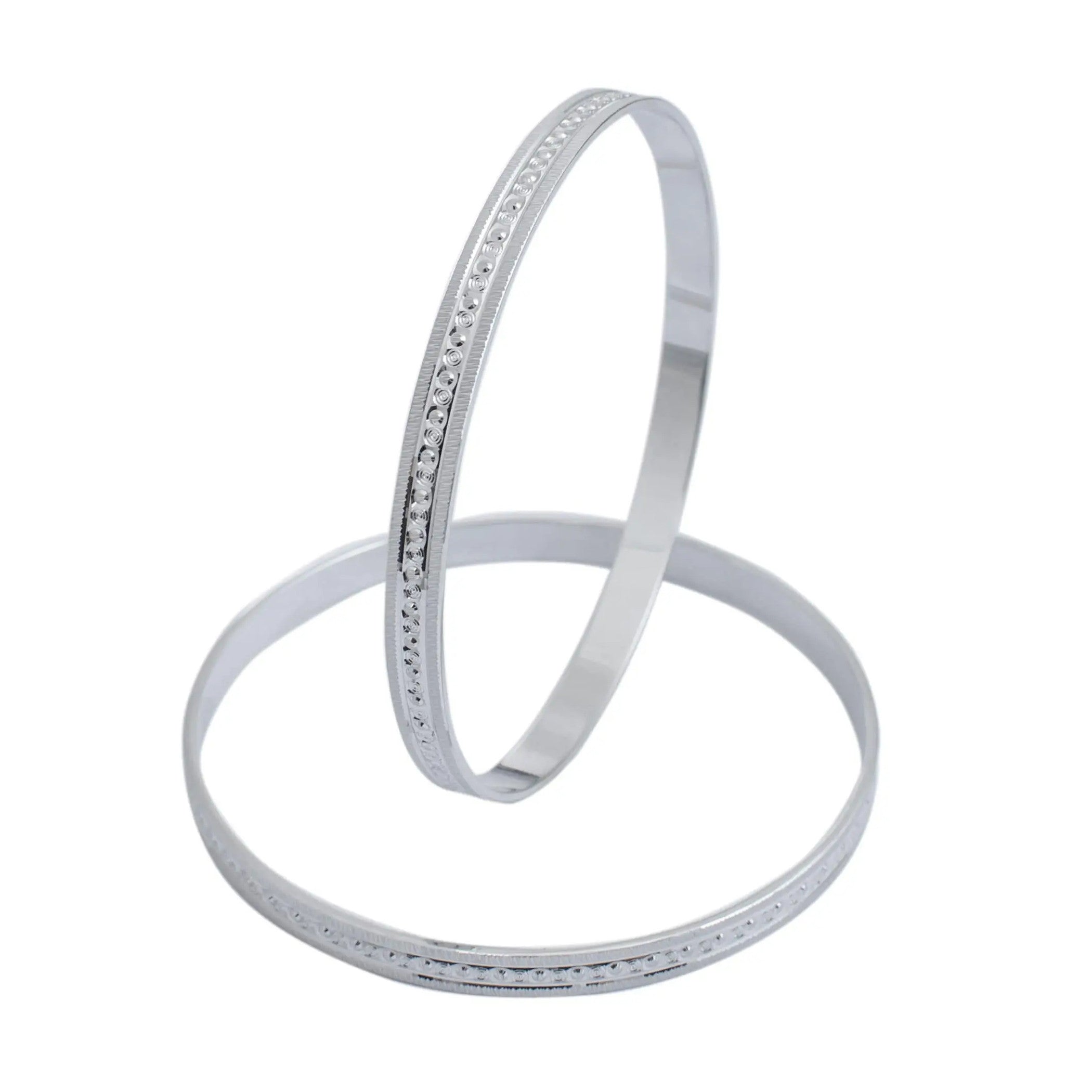 Platinum Bangle for Women with Centre Lining of Diamond Cutting JL PTB 624