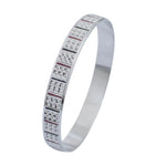 Load image into Gallery viewer, Platinum Bangle for Women with Diamond Cut, Pink and Black Enamel JL PTB 620
